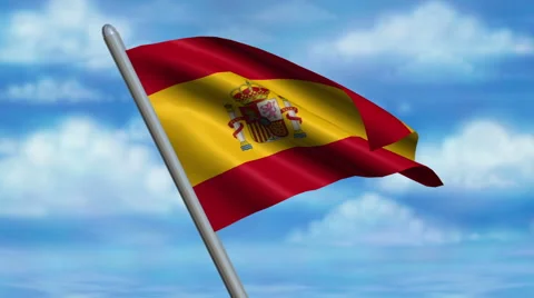 Spanish Flag Animation Stock Footage 40238310