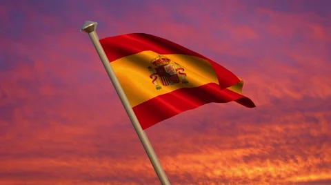 Spanish Flag Animation Vídeos de archivo 40238313