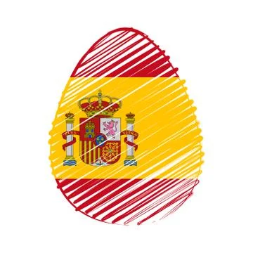 Spanish flag in easter egg Stock Illustration