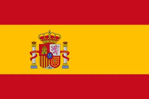 Spanish flag, flat layout, vector illustration Stock Illustration