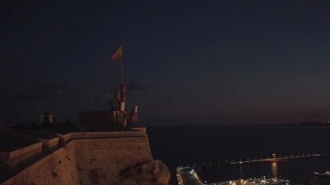 The Spanish flag flutters in the wind. Stock Footage 98318996