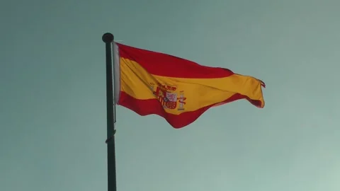 A Spanish flag is flying 動画素材 343391802