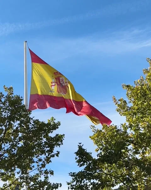 Spanish Flag Stock Footage 255611168