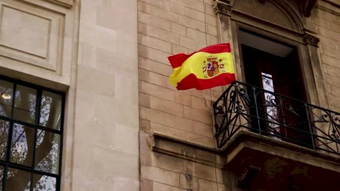 Spanish flag Stock Footage 271576408