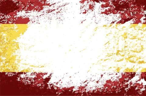 Spanish flag. Grunge background. Vector illustration Stock Illustration