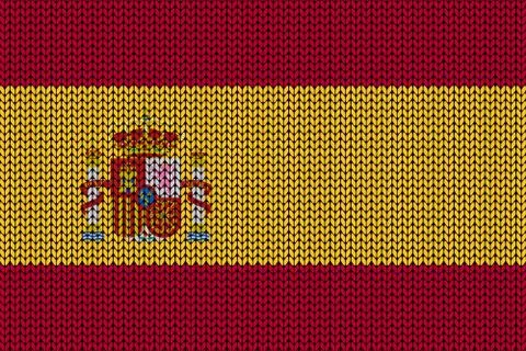 Spanish flag in knitting pattern Illustrazione stock