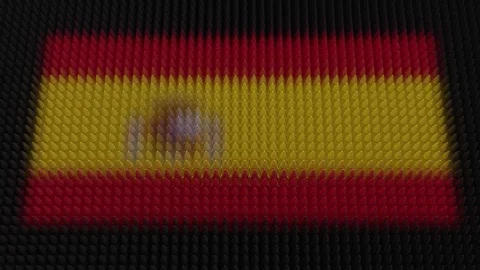 Spanish Flag Light Shining on Scrolling Bullets Stock Footage 301323662