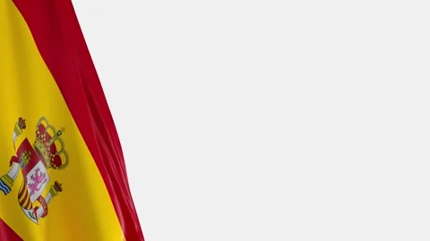 Spanish flag loop overlay on left side with transparent right copy space 스톡 동영상 332045465