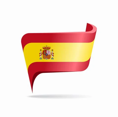 Spanish flag map pointer layout. Vector illustration. Stock Illustration