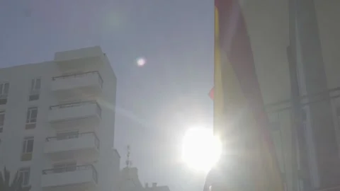 Spanish flag moved by the wind Stock Footage 140059269