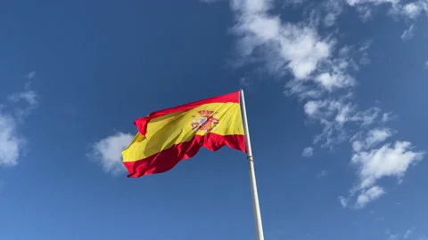 Spanish flag or ensign, also symbolizes the Spanish language and Latin countries 库存影片 205095146