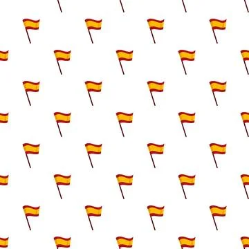 Spanish flag pattern seamless background design celebrating spain Stock Illustration