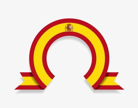 Spanish flag rounded abstract background. Vector illustration. Stock Illustration