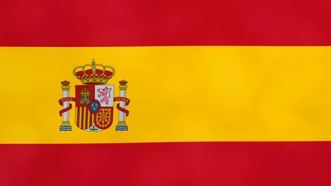 Spanish Flag of Spain isolated alpha channel and luma matte Stock Footage 123163019