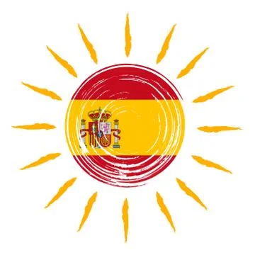 Spanish flag in sun Stock Illustration