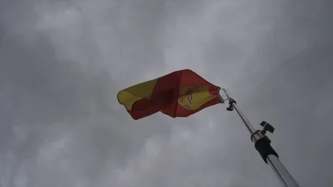 Spanish Flag Super low angle slow motion on an over cast day. Stock Footage 122174171
