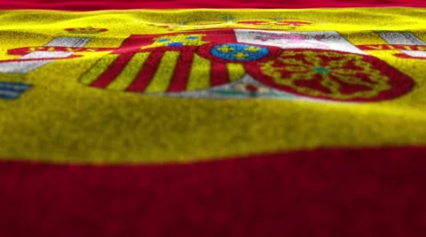 Spanish Flag, Textile Carpet Background, Movement Camera Video stock 47012945