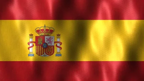 Spanish flag waving in the breeze Stock Footage 340180260