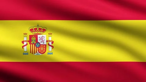 Spanish flag waving full screen background animation Stock Footage 264202131