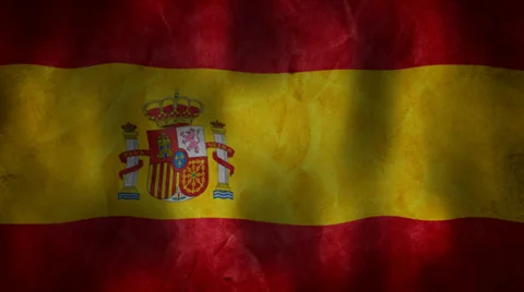 Spanish flag waving HD Video stock 36142906