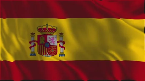 Spanish flag waving slowly Stock-Footage 336032294