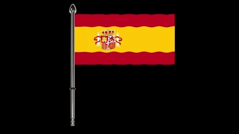 Spanish flag waving in the wind. Stock Footage 340324185