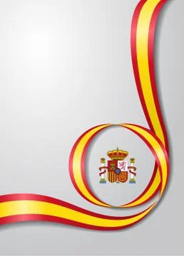 Spanish flag wavy background. Vector illustration. Stock Illustration