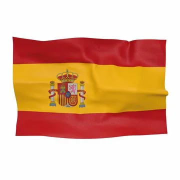 Spanish flag on a white background 3d-rendering イラスト素材