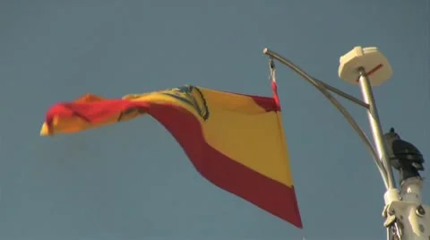 Spanish Flag in the Wind Video stock 9275180