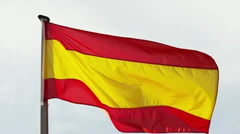 Spanish flag in the wind Stock Footage 18527401
