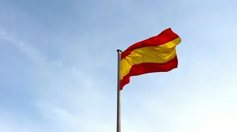 Spanish flag in the wind Stock Footage 22325684