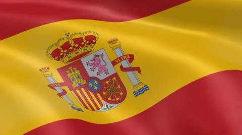 Spanish flag in the wind 스톡 사진