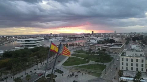 Spanish Flags Stock Footage 192415110