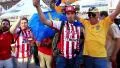 Spanish football fans from Asturias before final match of EURO 2012 HD Footage