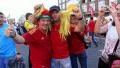 Spanish football fans before final match of European Football Championship HD Footage