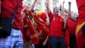 Spanish football fans before final match of European Football Championship HD Footage