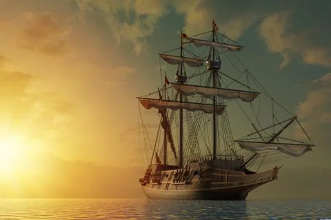 Spanish galleon Stock Illustration