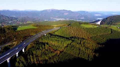 Spanish highway to the coast Video stock 260729944