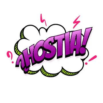 Spanish language comic text sound pop art Stock Illustration