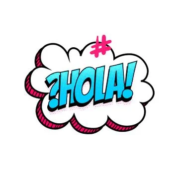 Spanish language comic text sound pop art Stock Illustration