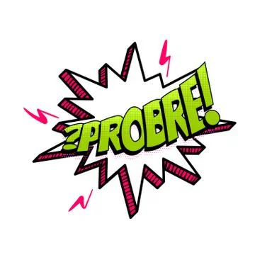 Spanish language comic text sound pop art Stock Illustration