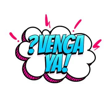 Spanish language comic text sound pop art Stock Illustration
