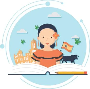 Spanish language concept Illustrazione stock