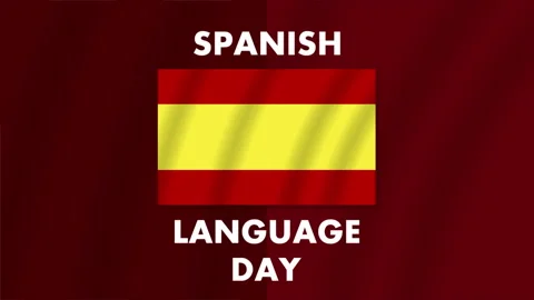Spanish language day flag Video stock 341357211
