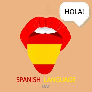 Spanish language day flag on the language Stock Illustration