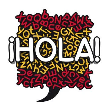 Spanish Language Learning Bubble Flag Stock Illustration