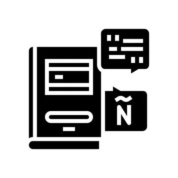 Spanish language school lesson glyph icon vector illustration Illustrazione stock