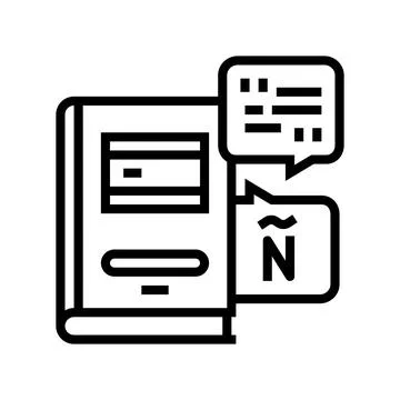 Spanish language school lesson line icon vector illustration イラスト素材