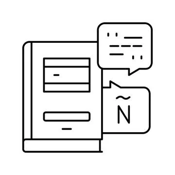 Spanish language school lesson line icon vector illustration Stock Illustration