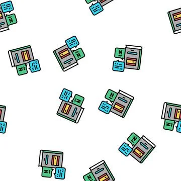 Spanish language school lesson vector seamless pattern Illustrazione stock